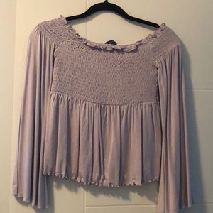 Purple American Eagle off the shoulder top